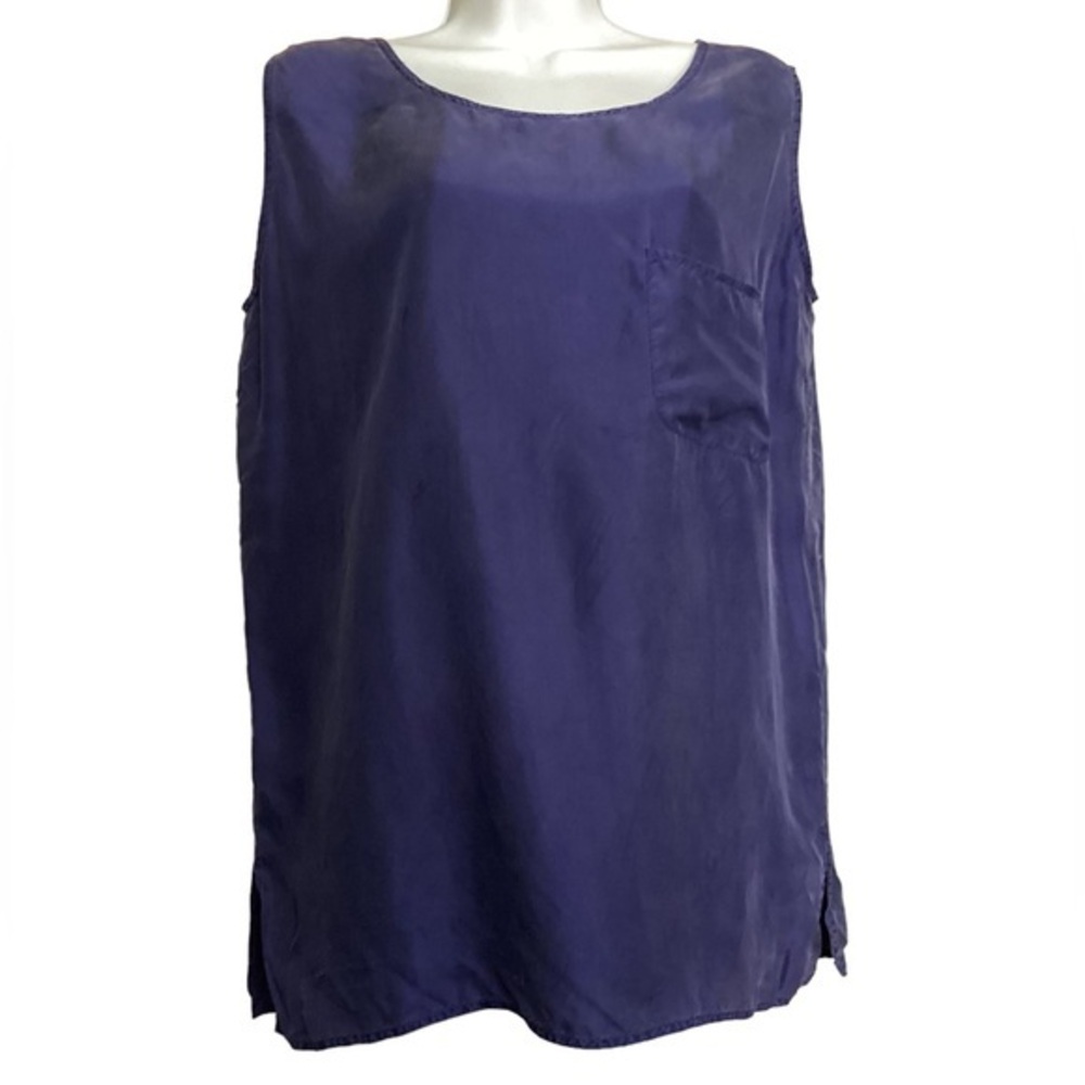 NWT 💙 100% Silk Sleeveless Pocket Tank Top S M